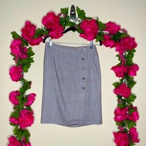 Ralph Lauren Black Label Plaid Wool & Silk Blend Skirt Size 4